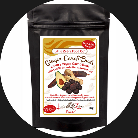 CAROB BUDS GINGER ORGANIC AUSTRALIAN LITTLE ZEBRA