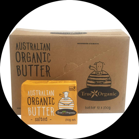 BUTTER SALTED TRUE ORGANICS AUSTRALIAN 250GM OR BULK BOX