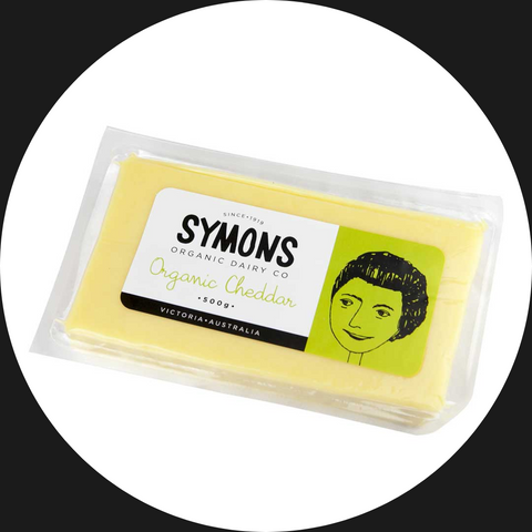 CHEESE CHEDDAR SYMONS ORGANIC 500gms