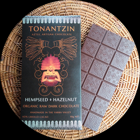 TONANTZIN HAZELNUT AND HEMP SEED RAW MYLK CHOCOLATE